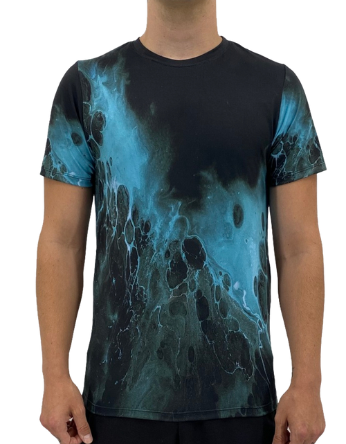 Load image into Gallery viewer, Black Blue Splash Men&#39;s T-shirt
