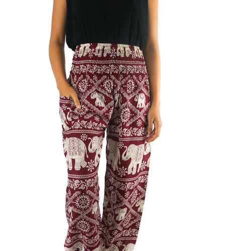 Burgundy ELEPHANT Pants Women Boho Pants Hippie Pants Yoga