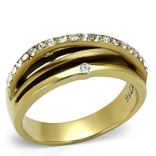 TK2611 - IP Gold(Ion Plating) Stainless Steel Ring with Top